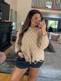 Everly Checkered Sweater - Beige