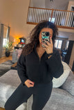 Debbie Half-Zip Sweater: Black