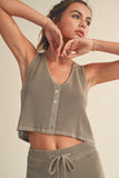 Kansas City Knitted Vest - Green Grey