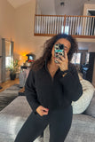 Debbie Half-Zip Sweater: Black