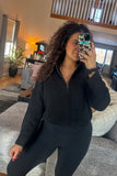 Debbie Half-Zip Sweater: Black