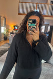 Debbie Half-Zip Sweater: Black