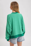 Ivy Striped Crew- Green