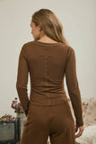 Elouise Ribbed Henley Top