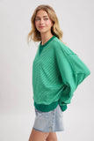 Ivy Striped Crew- Green