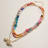 Layered Necklace: Pink