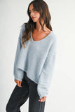 Mae V-Neck Sweater -  Red