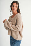 Mae V-Neck Sweater -  Red
