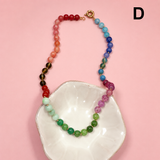 Natural Stone Necklace - pink lemonade