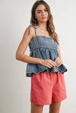 Daisy Denim Tie Top