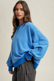Ivy Striped Crew- Blue