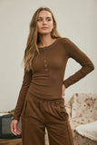 Elouise Ribbed Henley Top