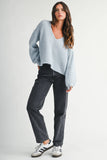 Mae V-Neck Sweater -  Red