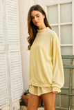 Mock Neck Ribbed Crew