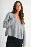 Mae V-Neck Sweater -  Red