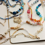 Layered Necklace: Pink