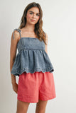 Daisy Denim Tie Top