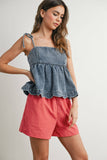 Daisy Denim Tie Top