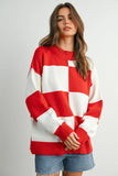Freya Checkered Mock Neck Sweater