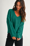 Mae V-Neck Sweater -  Red