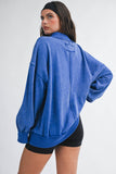 Maeve Mock Neck Crew-Cobalt