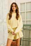 Mock Neck Ribbed Crew