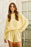 Mock Neck Ribbed Crew