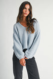 Mae V-Neck Sweater -  Red