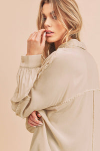 Delilah Button Up- Oat