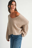 Mae V-Neck Sweater -  Red