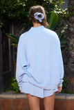 Mock Neck Ribbed Crew