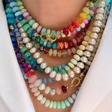 Natural Stone Necklace - pink lemonade