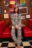 Zebra Mock Neck
