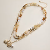 Layered Necklace: Pink