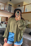 Delilah Button Up- Olive