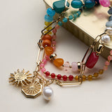 Layered Necklace: Pink