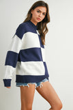 Freya Checkered Mock Neck Sweater