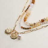 Layered Necklace: Pink
