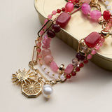 Layered Necklace: Pink