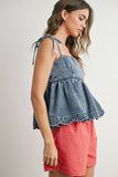 Daisy Denim Tie Top