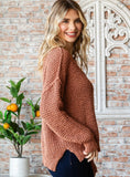 Janie Drop Shoulder Sweater - Camel