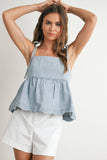 Daisy Denim Tie Top
