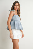 Daisy Denim Tie Top