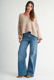 Mae V-Neck Sweater -  Red