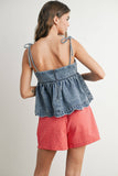 Daisy Denim Tie Top