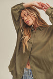 Delilah Button Up- Olive