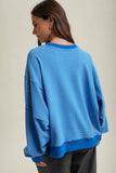 Ivy Striped Crew- Blue
