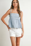 Daisy Denim Tie Top