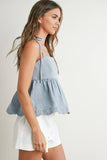 Daisy Denim Tie Top