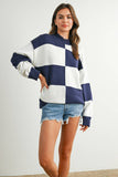 Freya Checkered Mock Neck Sweater